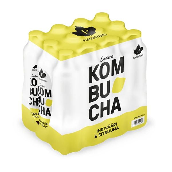 Puhdistamo 12 X Inkiv&auml;&auml;ri & Sitruuna Kombucha 400 ml
