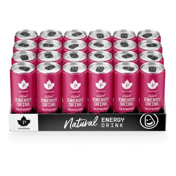 Puhdistamo 24 X Natural Energy Drink Raspberry Strong Energiajuoma 330 ml